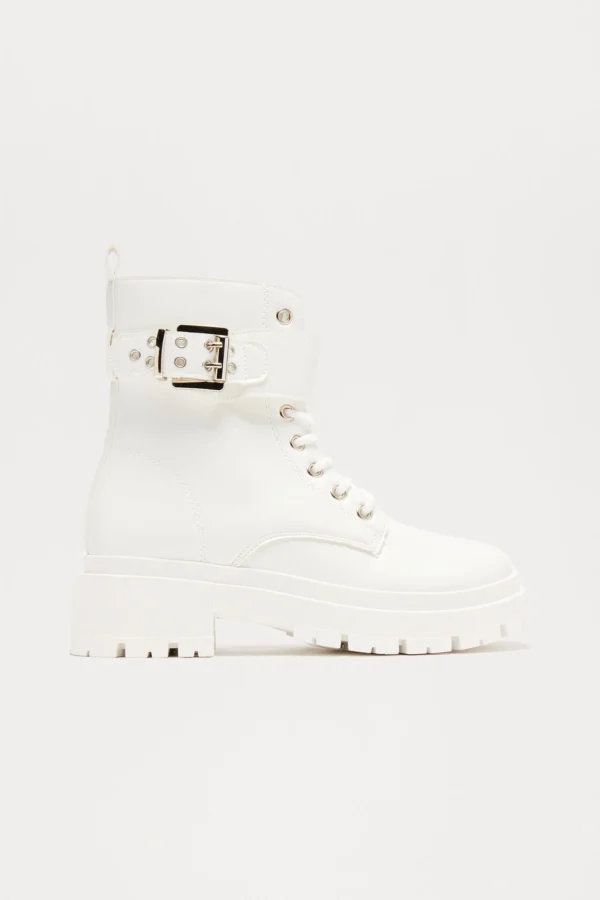Tory Combat Boots - Burgundy