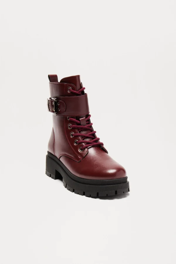 Tory Combat Boots - Burgundy - Image 8